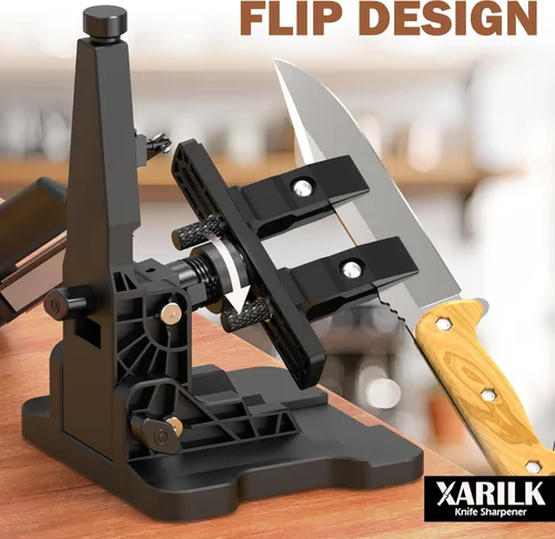 Miniatura 4 de Afilador de cuchillos portátil plegable XAR-FS1, sistema de afilado de ángulo ajustable con juego de piedras de diamante 240#, 400#, 800#, 2000#