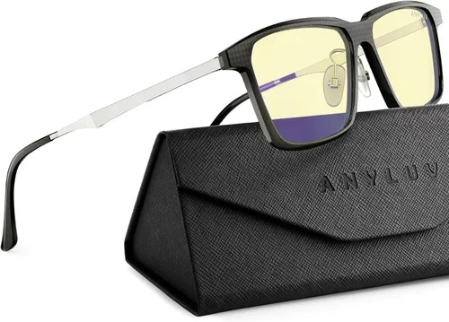 Miniatura 20 de ANYLUV Gafas de luz azul para hombre Gafas de bloqueo de luz azul: gafas ligeras de luz azul de fibra de carbono antifatiga regalo