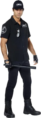 Miniatura 3 de Spirit Halloween Kit de disfraz SWAT para adultos SWAT Cosplay Disfraz de oficial de policía Disfraz de policía Disfraz fácil