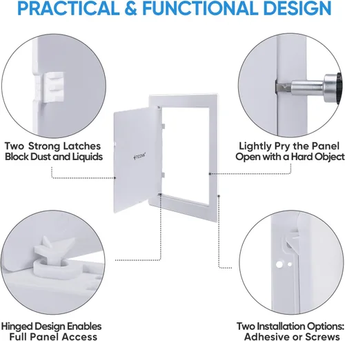 Miniatura 3 de TICONN Panel de acceso para paneles de yeso, 6 x 9 pulgadas, cubierta de plástico ABS para pared, puertas de acceso, panel de acceso fácil