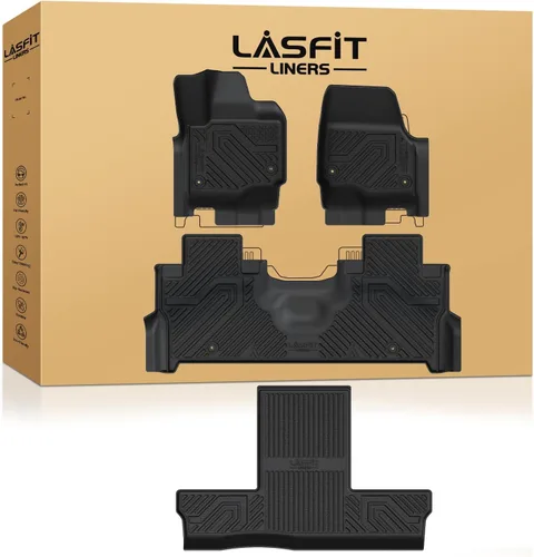 Miniatura 23 de LASFIT Alfombrillas delanteras para Ford F-150 2015-2026 F150 Lightning 2022-2025 SuperCrew & Super Cab Alfombra para todo tipo de clima, tapetes