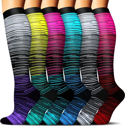 Miniatura 40 de SunFeeling - Calcetines de compresión para mujeres y hombres, 6 pares, brinda soporte a enfermeras, al correr, practicar atletismo y deportes