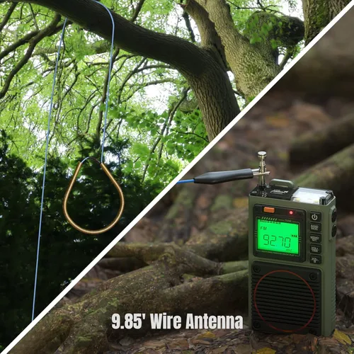 Miniatura 7 de Raddy Radio de onda corta con control de aplicación RF75A, radio portátil de onda corta AM/FM/VHF/SW/WB, radio de bolsillo recargable con antena