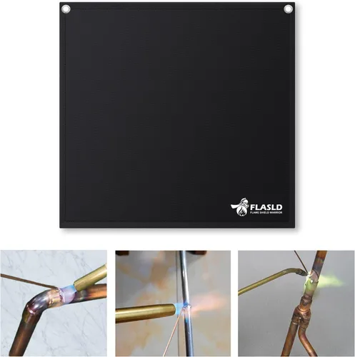 Miniatura 5 de FLASLD Protector de llama magnético para soldar y soldar con autógena, escudo térmico de alta temperatura de 18 x 18 pulgadas, alfombrilla