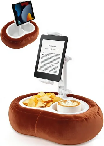 Miniatura 9 de Soporte de almohada para tableta, compatible con Kindle de 4.7 a 12.9 pulgadas, iPad, teléfono/tableta, Google, soporte giratorio de 360° para cama
