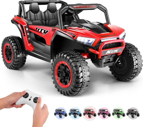 Miniatura 9 de Hikole Juguetes de paseo de 24 voltios para niños grandes de 2 plazas, 4WD UTV para niños, autos para niños y niñas con control remoto para padres