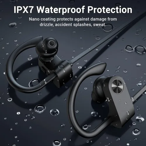 Miniatura 6 de Auriculares Bluetooth, Bluetooth 5.3 IPX7, impermeables, inalámbricos, deportivos, para gimnasio, 16 horas de reproducción, auriculares para correr