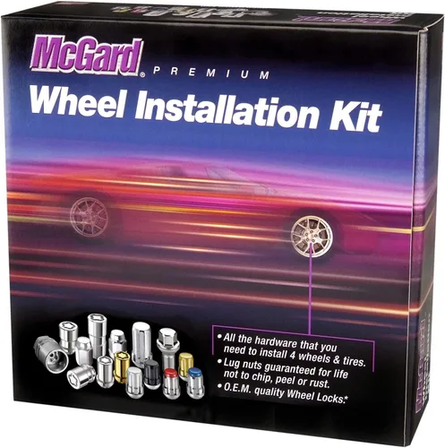 McGard 84557 Kit de instalación de rueda de asiento de cono cromado (tamaño de rosca M12 x 1.5 - para ruedas de 5 lengüetas)