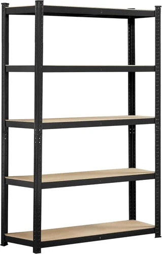 Miniatura 21 de Yaheetech Estantes de almacenamiento, estantería de metal ajustable resistente de 5 niveles, estante industrial para garaje, almacén, despensa, Plata