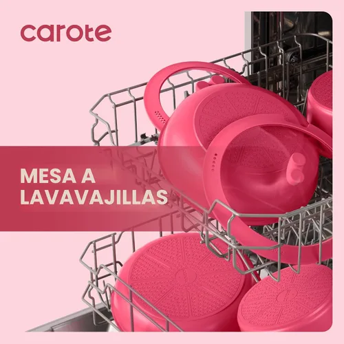 Miniatura 6 de CAROTE Juego de 15 piezas de ollas y sartenes antiadherentes, juego de utensilios de cocina no tóxico con mango desmontable, juego de cocina