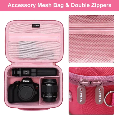 Miniatura 4 de Estuche para cámara compatible con Canon EOS Rebel T7/R50/R6 Mark II/R100/R50 V/T6/R8/R10/R5 Mark II/RP/R7/5D Mark IV/SL3/R5/T100 DSLR, lente