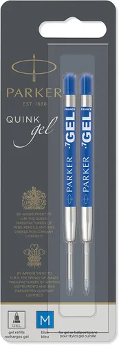 Miniatura 3 de Recargas de tinta de gel para bolígrafo de punta media PARKER QUINK, color negro, paquete de 2