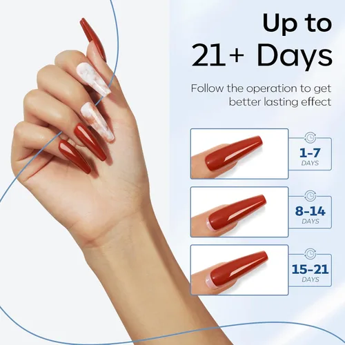 Miniatura 7 de modelones Pegamento de Uñas de Gel 9 en Uno Gel Base y Capa Superior Sin Limpieza Set de 2 Piezas para Esmalte de Uñas de Gel Adhesivo Extensión