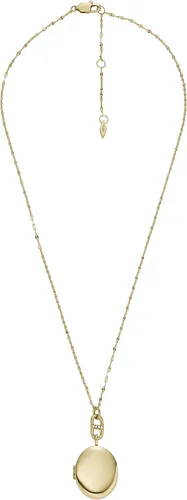 Miniatura 3 de Fossil - Collar de cadena con dije de acero inoxidable grabado y enchapado para mujer