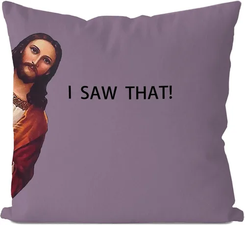 Miniatura 9 de IWXYI Funda de almohada divertida - Vi esa funda de almohada 18x18, funda de almohada decorativa con frases divertidas para decoración del hogar