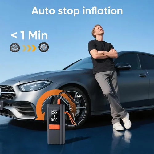 Miniatura 3 de Inflador de neumáticos, compresor de aire portátil, 150 PSI inalámbrico y bomba de neumáticos de doble potencia de 12 V CC para neumáticos