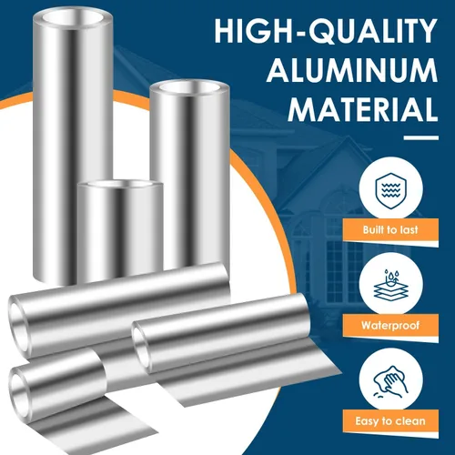 Miniatura 6 de Rollo de Sellado de Aluminio, 6'' x 50' Rollo de Metal para Techos y Jardín, Previene Manchas en Techos, Grosor de 0.019 pulgadas/0.3 mm (26GA) Tira