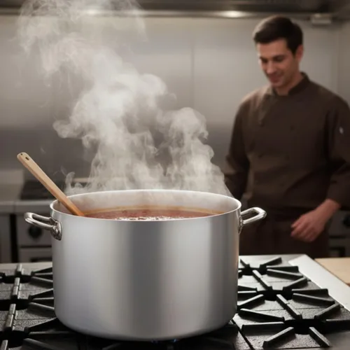 Miniatura 2 de TrueCraftware - Olla de aluminio de 60 cuartos de galón con asas remachadas - Olla multiusos para ollas de sopa de pasta, olla grande para estofado