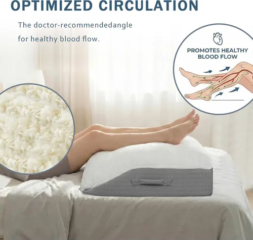 Miniatura 6 de baibu Almohada elevadora de piernas de espuma viscoelástica, almohada de soporte de diseño de doble capa patentada para elevar los pies para una