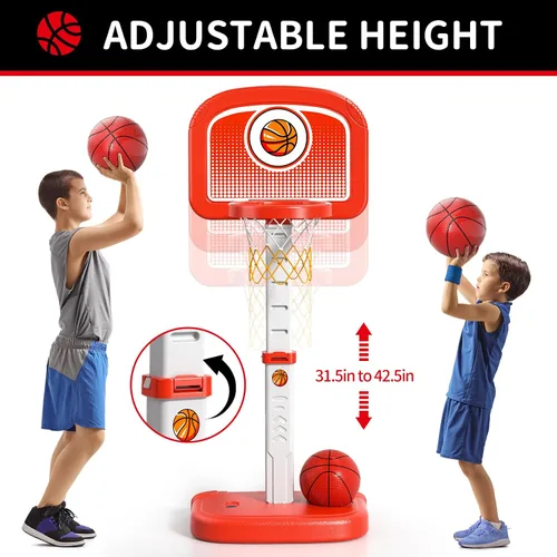 Miniatura 2 de Bennol Juguetes de aro de baloncesto al aire libre para niños de 3, 4, 5, 6, 7, 8 a 12 años, juguetes exteriores con 4 bolas, juguete de baloncesto