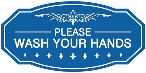Miniatura 17 de Signs ByLITA Letrero de Victorian Please Wash Your Hands (plata cepillada) - Grande Brushed Silver