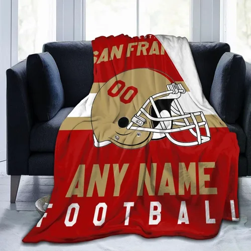 Miniatura 28 de SEAGGS Manta personalizada con diseño de ciudad de fútbol americano, decoración personalizada, manta impresa para añadir cualquier nombre y número