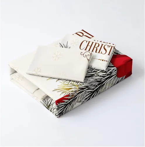 Miniatura 2 de Juego de funda de edredón de Navidad 3D, fundas de edredón y fundas de almohada con patrón de lazo rojo, juegos de ropa de cama de color pulido