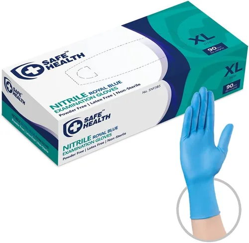 Miniatura 12 de Safe Health Nitrile Exam Gloves – 4 mil, Latex-Free, Powder-Free, Disposable, Blue, Medical Grade, Food, Cleaning Use