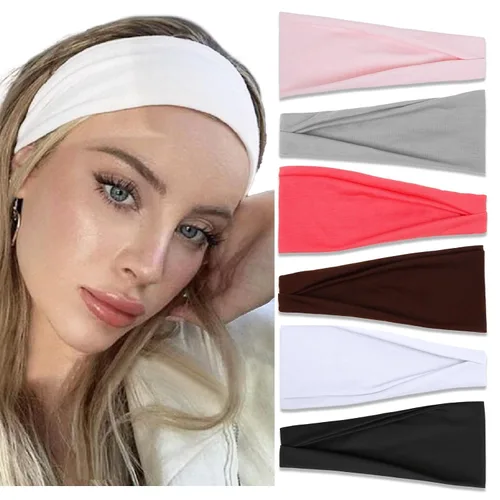 Miniatura 9 de TERSE Diademas para mujer, bandas de pelo de lunares de moda para yoga, entrenamiento, todos los días, bandas anchas y gruesas para la cabeza