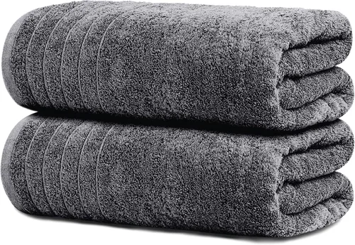 Miniatura 10 de Tens Towels - Paquete de 2 sábanas de baño extra grandes de 35 x 70 pulgadas, 100% algodón, más grandes y más ligeras, secan más rápido, súper Negro