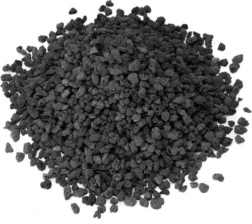 Skyflame Gránulos de roca de lava natural de tierra negra de 5 libras para hoguera de gas | Chimenea | Juego de troncos de gas | Parrillas para