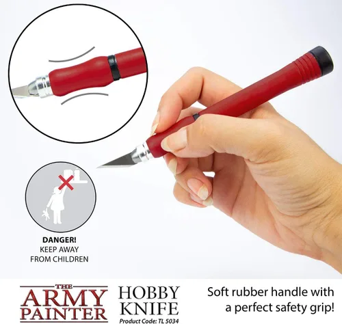 Miniatura 4 de The Army Painter - Cuchillo de precisión de acero inoxidable con agarre suave y 5 cuchillas extra afiladas de bisturí para pasatiempos - Juego