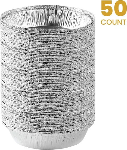 Miniatura 5 de PLASTICPRO - Sartén redonda de aluminio desechable de 7 pulgadas, apta para congelador y horno - Para hornear, cocinar, almacenamiento, asar