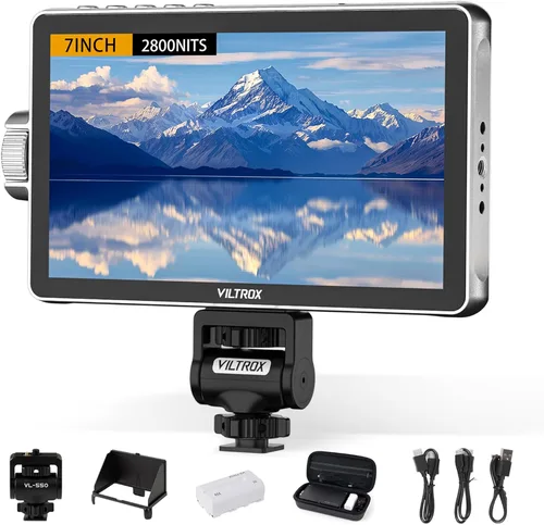 VILTROX Monitor de campo de cámara de 7 pulgadas, monitor de cámara táctil de 2800 liendres, monitoreo de video Full HD de 1920 x 1080, Lut 3D,