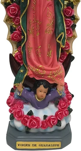Miniatura 3 de Estatua religiosa de 12 pulgadas de Nuestra Señora de Guadalupe, decoración cristiana, regalo católico, esculturas de peregrino, figura de capilla