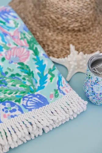 Miniatura 8 de Lilly Pulitzer Toalla grande para piscina/playa de tamaño extra, 40 x 70, toalla grande de felpa para adultos, Soleil It On Me