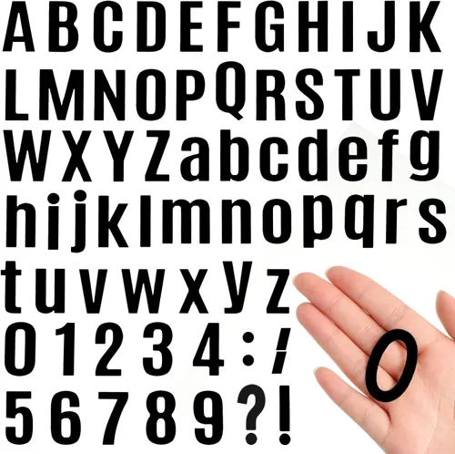 Miniatura 17 de Qilery 32 hojas de 0.5 pulgada de calcomanías de letras y números autoadhesivas, letras de vinilo alfabéticas de gran fuente, etiquetas de números