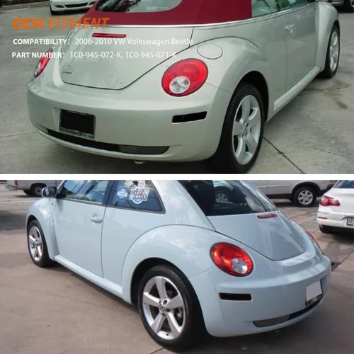 Miniatura 7 de ADIIL Carcasas de luz de marcador lateral trasero con lente ahumada para VW Volkswagen Beetle 2006-2010