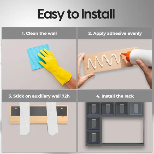 Miniatura 9 de Organizador de especias para gabinete: solución de almacenamiento para ahorrar espacio en la cocina, soporte de pared o organizador de encimera