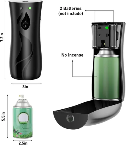 Miniatura 5 de Dispensador automático de ambientador en aerosol, dispensador de aerosol de pared/de pie con batería con control remoto para baño, hotel, oficina