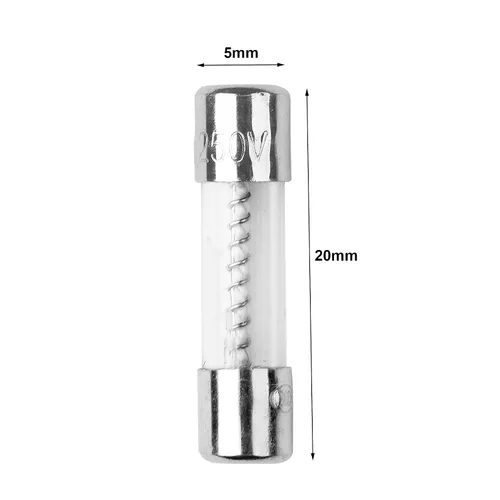 Miniatura 2 de Fusible de soplado lento 2A 2 amperios fusible de retardo de tiempo T2AL250V 250V Fusible de vidrio de acción lenta 0.197x0.787 in