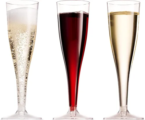 Miniatura 3 de Munfix 50 copas de champán de plástico – Copas de champán transparentes desechables de 5 onzas para fiestas, Mimosa Bar, eventos, boda y fiesta