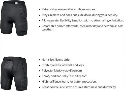 Miniatura 7 de Pantalones cortos de compresión acolchados, faja de fútbol acolchada para cadera y fútbol para hombres, protector de muslos para baloncesto