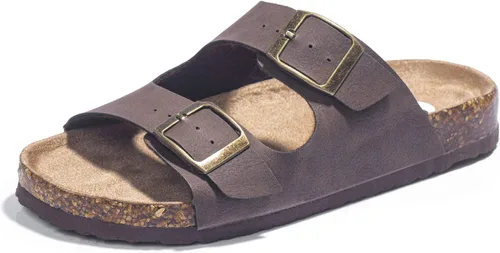FITORY Sandalias con purpurina para niños y niñas, pantuflas de corcho con correas ajustables para niños pequeños y niños grandes