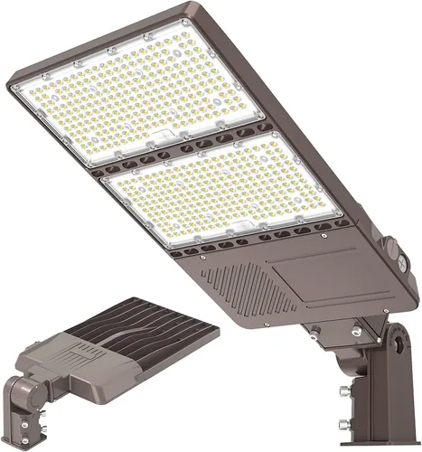 Luz LED de estacionamiento 320 W 256 W 192 W ajustable con fotocélula UL listado 48000LM LED Shoebox Pole Flood Lights Slip Fit Mount 5000K IP65