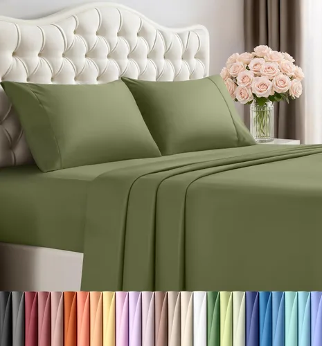 Miniatura 56 de Juego de sábanas King de Utopia Bedding – Juego de 4 sábanas para cama King, microfibra suave y transpirable, incluye 1 sábana bajera, 1 sábana Beige
