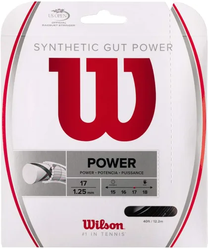 Miniatura 11 de WILSON Synthetic Gut Power - Cordaje para raqueta de tenis, juego y carrete de 200 m, calibre 16 y 17 Negro