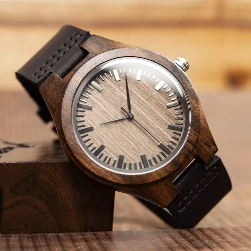 Miniatura 6 de Reloj de pulsera en madera con mensaje gravado personalizado para hombre, regalo para esposo, novio, padre, hijo, familiares y amigos
