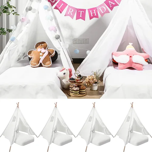 Syhood Paquete de 4 juegos de tienda de campaña inflables tipo tipi que incluyen colchón portátil flocado Airbed tiendas de campaña plegables y