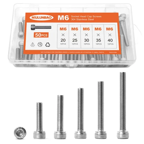 Miniatura 10 de Tornillos de cabeza hexagonal M3 x 0.157 in, 0.236 in, 0.315 in, 0.394 in, 0.472 in, acero inoxidable 304, máquina métrica totalmente roscada